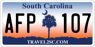 SC license plate AFP107