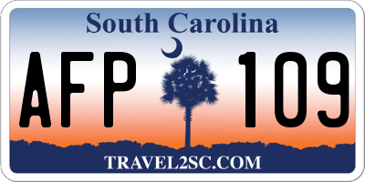 SC license plate AFP109