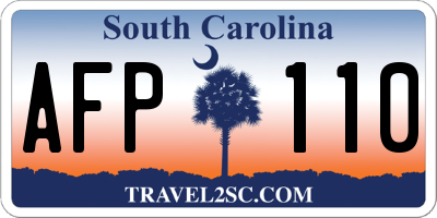 SC license plate AFP110