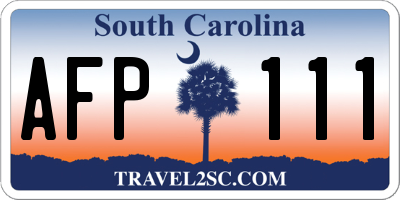 SC license plate AFP111