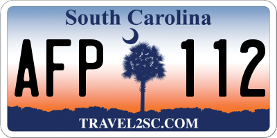 SC license plate AFP112