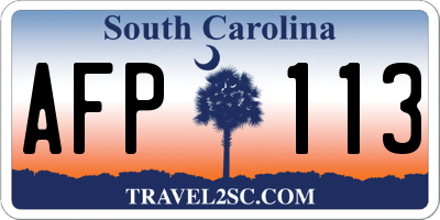 SC license plate AFP113