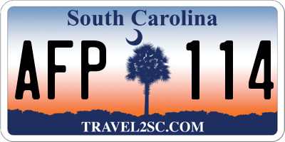 SC license plate AFP114