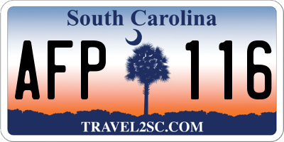 SC license plate AFP116