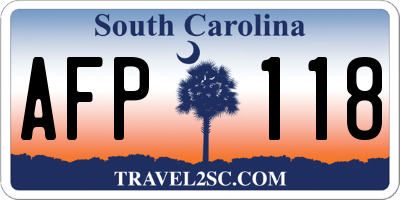 SC license plate AFP118