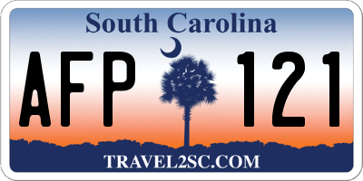 SC license plate AFP121