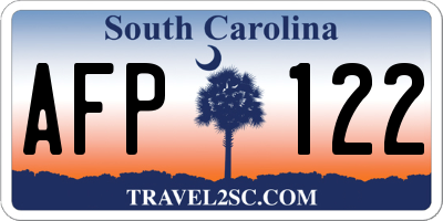 SC license plate AFP122