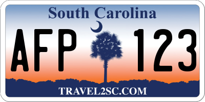 SC license plate AFP123