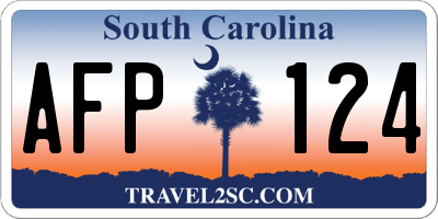 SC license plate AFP124