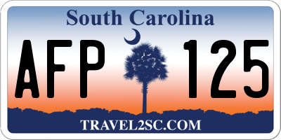 SC license plate AFP125