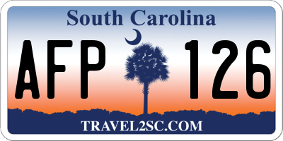 SC license plate AFP126