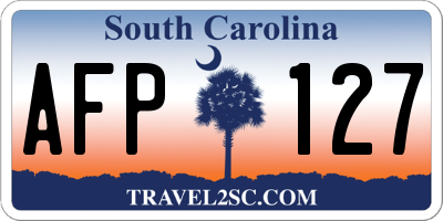 SC license plate AFP127