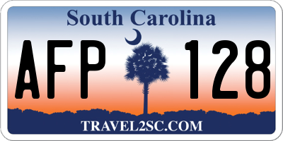 SC license plate AFP128