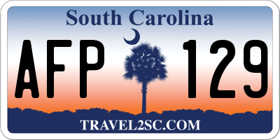 SC license plate AFP129