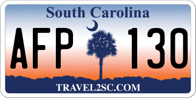 SC license plate AFP130