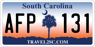SC license plate AFP131