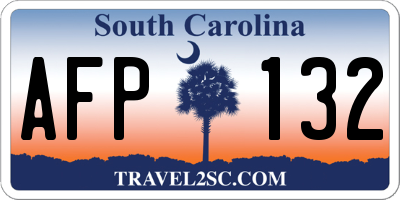 SC license plate AFP132