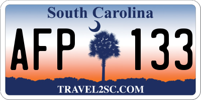 SC license plate AFP133