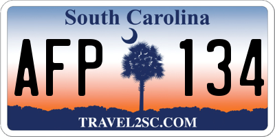 SC license plate AFP134