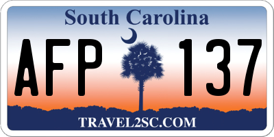 SC license plate AFP137
