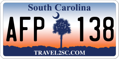 SC license plate AFP138