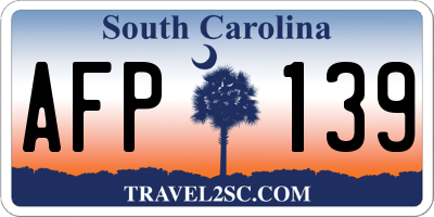 SC license plate AFP139