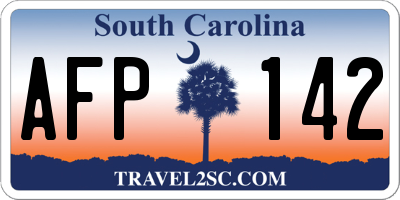 SC license plate AFP142