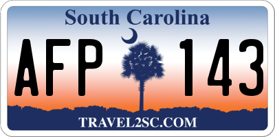 SC license plate AFP143
