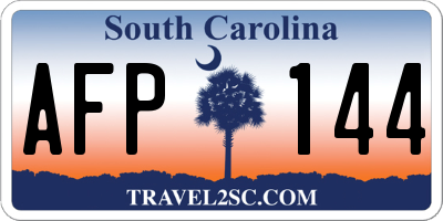 SC license plate AFP144