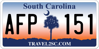 SC license plate AFP151