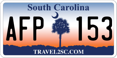 SC license plate AFP153