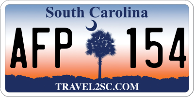 SC license plate AFP154