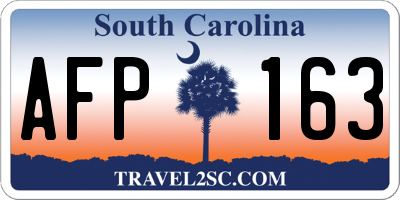 SC license plate AFP163