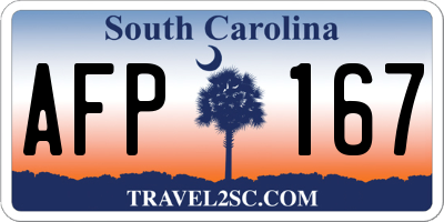 SC license plate AFP167