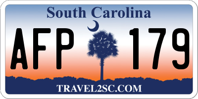 SC license plate AFP179