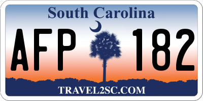 SC license plate AFP182