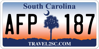 SC license plate AFP187