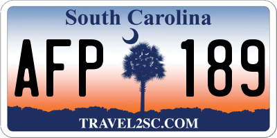 SC license plate AFP189