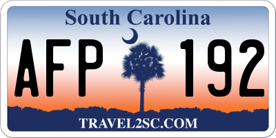 SC license plate AFP192
