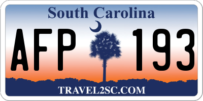 SC license plate AFP193