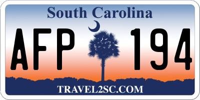 SC license plate AFP194