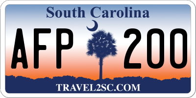 SC license plate AFP200