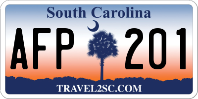 SC license plate AFP201