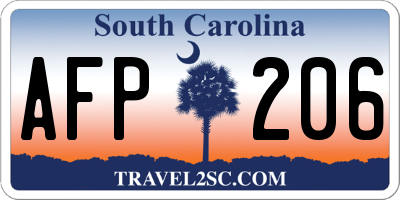 SC license plate AFP206