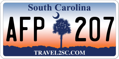 SC license plate AFP207