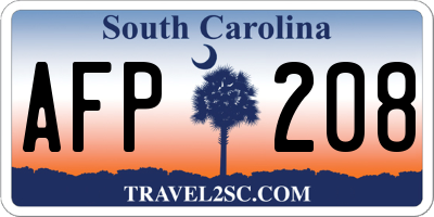 SC license plate AFP208