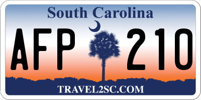 SC license plate AFP210