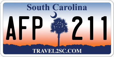 SC license plate AFP211