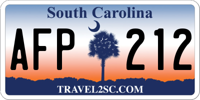 SC license plate AFP212