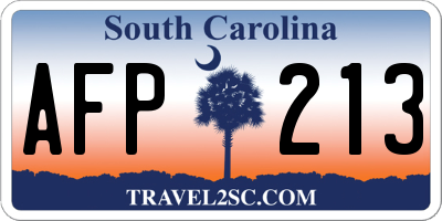 SC license plate AFP213
